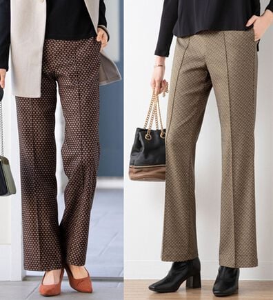 ルフラン（ルフラン）の「【２本組】ジャカード素材ストレッチパンツ＜ブラン＞（フルレングスパンツ）」