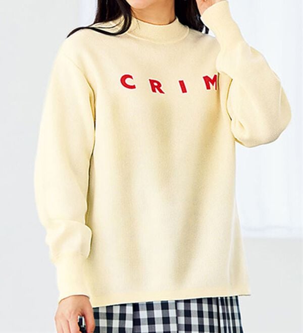 BELLUNA（ベルーナ）の「スウェットライク素材ニットプルオーバー（ニット・セーター）」｜オフ白系