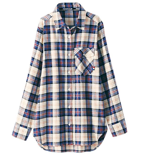 BELLUNA（ベルーナ）の「＜ＰＥＲＳＯＮ&rsquo;Ｓ　ＣＬＵＢ＞ビエラ起毛素材チェックシャツ（シャツ）」｜オフ白&times;ネイビー系