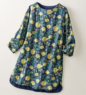 BELLUNA（ベルーナ）の「風が通り抜けるダブルガーゼプリントチュニック（チュニック）」｜ネイビー系