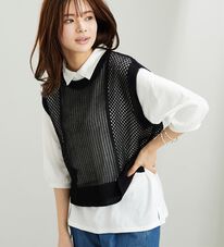 BELLUNA（ベルーナ）の「透かし編ニットベストアンサンブル（アンサンブル）」