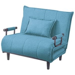 iellio（イエリオ）の「座って寝てくつろげる３ＷＡＹソファベッド２＜サイズが選べる・省スペース・リクライニング・クッション付＞（ソファ）」｜ブルー