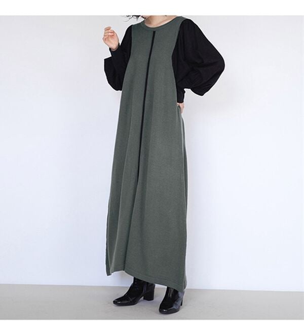 RANAN（ラナン）の「ボリューム袖アウトシームニットワンピース（ニットワンピース）」｜詳細画像