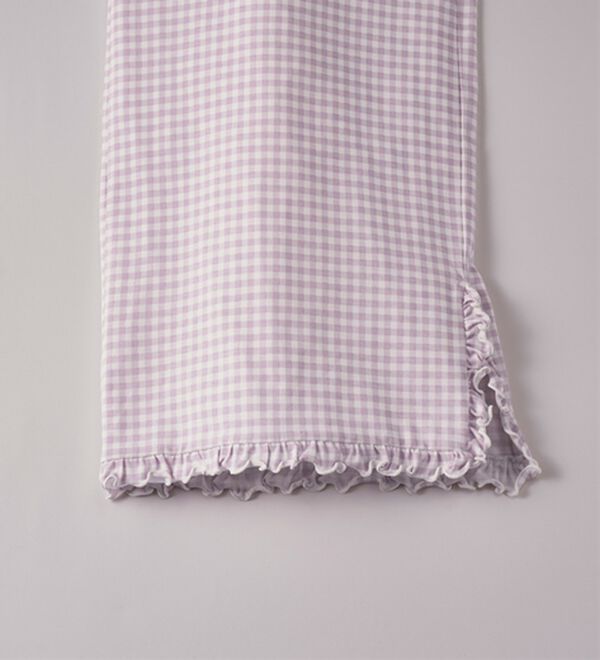 YU'NOW（ユナウ）の「【上下２点セット】レーヨンブレンドフリルシャツパジャマ（パジャマ・ルームウェア）」｜詳細画像