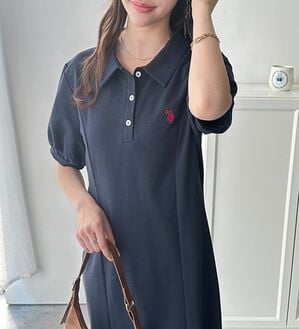 GeeRA（ジーラ）の「【Ｕ．Ｓ．ＰＯＬＯＡＳＳＮ】ポロ衿ワンピ―ス（その他ワンピース）」｜ネイビータイト