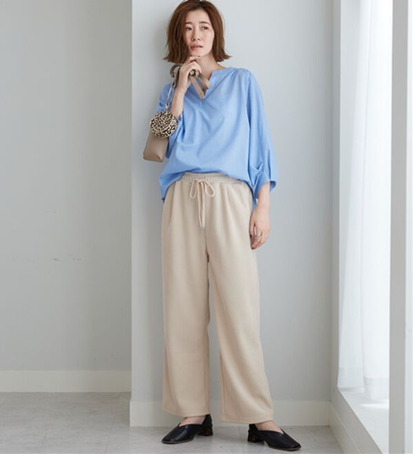 BELLUNA（ベルーナ）の「杢調素材袖タックデザインブラウス（ブラウス）」｜詳細画像