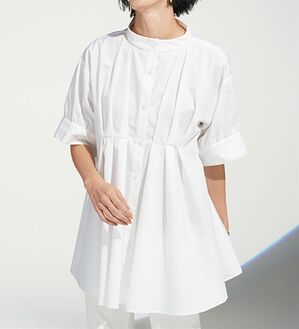 BELLUNA（ベルーナ）の「汚れが落ちやすい白！タックブラウス（ブラウス）」｜白