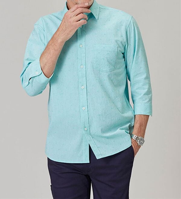 「フレンチリネンブレンドカジュアルシャツ（メンズシャツ）」｜詳細画像