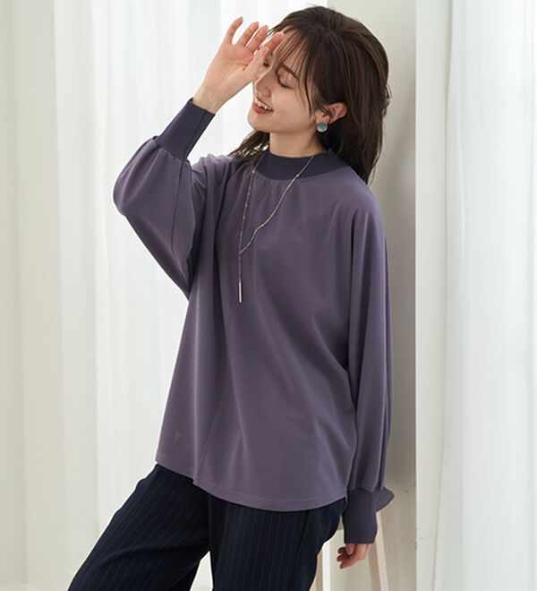 BELLUNA（ベルーナ）の「Ｔシャツ感覚なのにきちんとブラウス見え！カットジョーゼットプルオーバー（ブラウス）」｜詳細画像