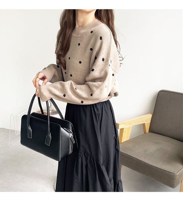 GeeRA（ジーラ）の「ドット柄ニットプルオーバー（ニット・セーター）」｜詳細画像