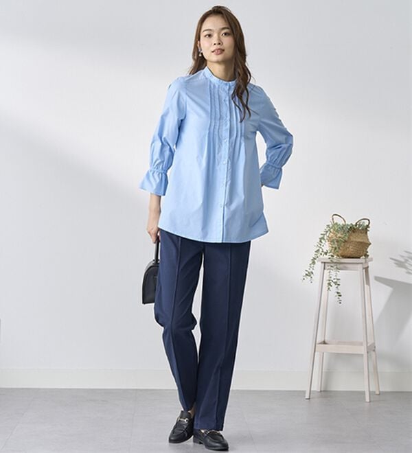 BELLUNA（ベルーナ）の「綿混ハイパー美脚ストレッチチノパンツ（フルレングスパンツ）」｜詳細画像