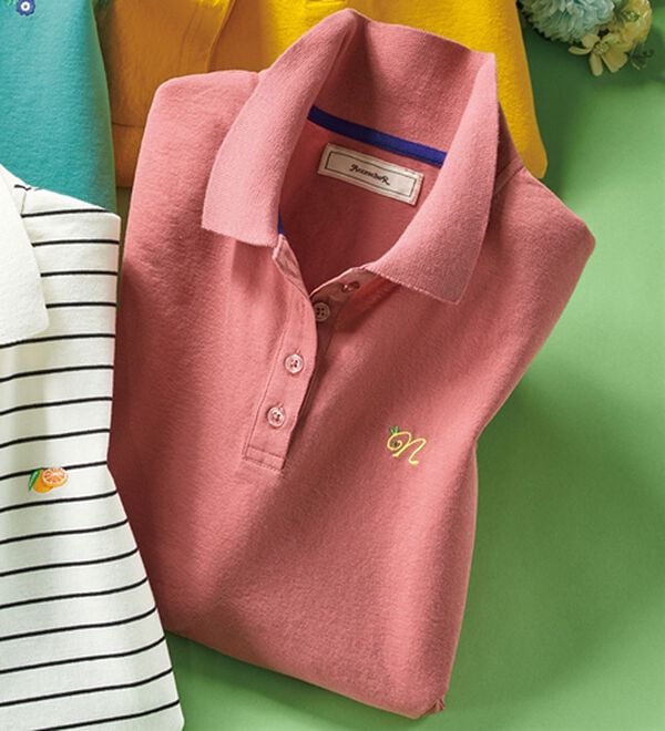 ルフラン（ルフラン）の「さらっとアクティブポロシャツ（ポロシャツ）」｜ピンク