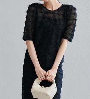 RANAN（ラナン）の「フリルレースパフスリーブトップス（カットソー）」｜詳細画像