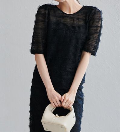 RANAN（ラナン）の「フリルレースパフスリーブトップス（カットソー）」