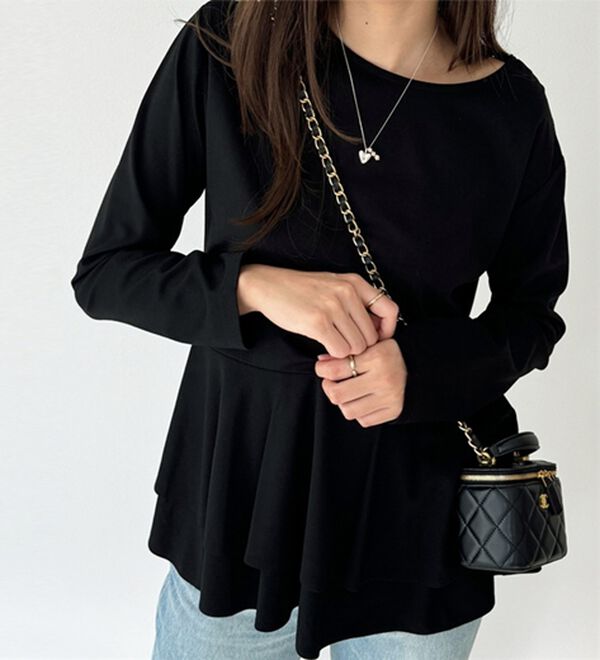 GeeRA（ジーラ）の「きれいめポンチペプラムティアードカットソー（カットソー）」｜詳細画像