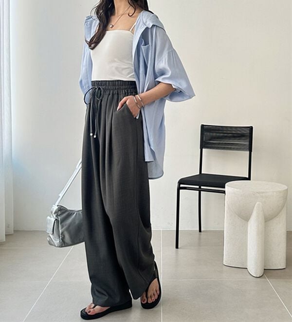 GeeRA（ジーラ）の「【体型カバー】上品なのにラクちんワイドパンツ（フルレングスパンツ）」｜詳細画像