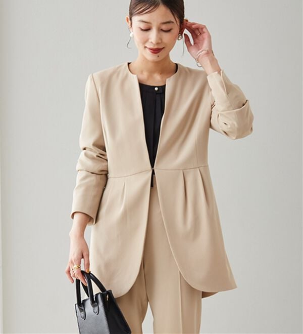 RANAN（ラナン）の「＜２点セット＞ラウンドヘムジャケットセットアップ（パンツスーツ）」｜詳細画像