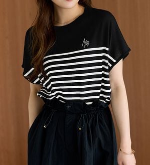 BELLUNA（ベルーナ）の「【快適Ｌａｂ．】Tシャツより上品！ひんやり洗えるニットＴ（ニット・セーター）」｜詳細画像