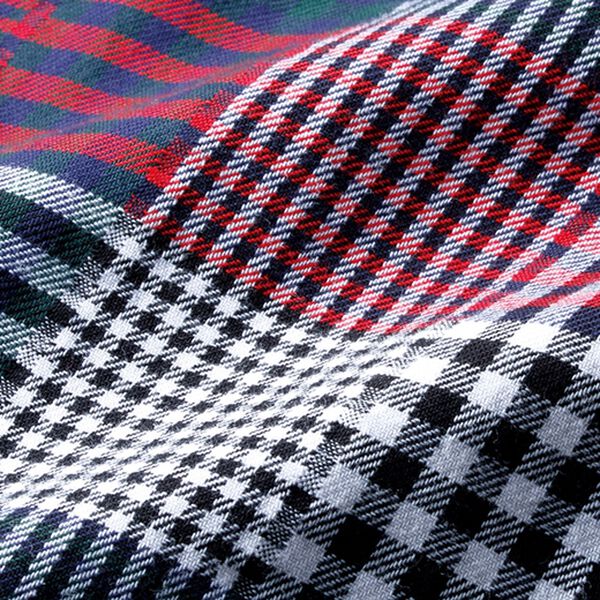 「＜ハッシュパピー＞コットン１００％パッチワーク風シャツ（メンズシャツ）」｜詳細画像