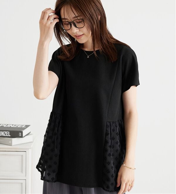 BELLUNA（ベルーナ）の「サイドシアードット切替チュニック（チュニック）」｜詳細画像