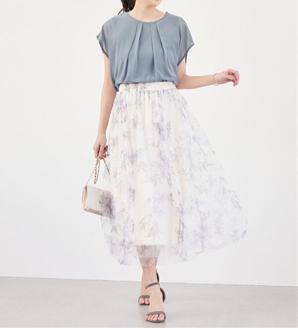 alotta（アロッタ）の「【接触冷感】機能付インナーシフォンブラウス（ブラウス）」｜詳細画像