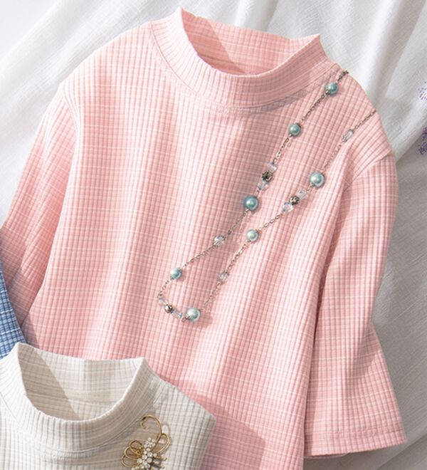 ルフラン（ルフラン）の「日本製テレコボーダープルオーバー（カットソー）」｜ピンク