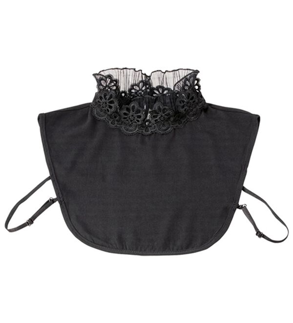 BELLUNA（ベルーナ）の「ゴワつかず首隠し！エレガントロング付け衿（その他ファッション小物）」｜黒