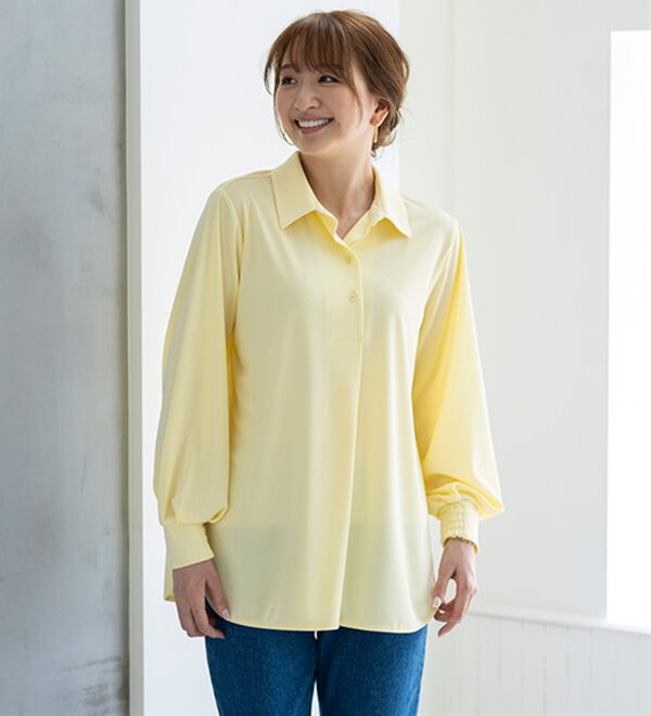 BELLUNA（ベルーナ）の「楽もきれいも譲れない！バックリボンカットソーブラウス（ブラウス）」｜詳細画像