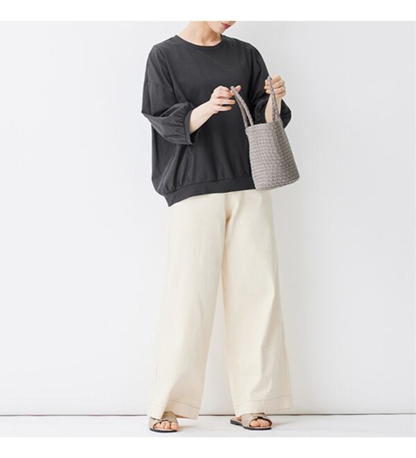 Viola e Viola（ヴィオラ エ ヴィオラ）の「異素材切替７分袖ゆるプルオーバー（カットソー）」｜詳細画像