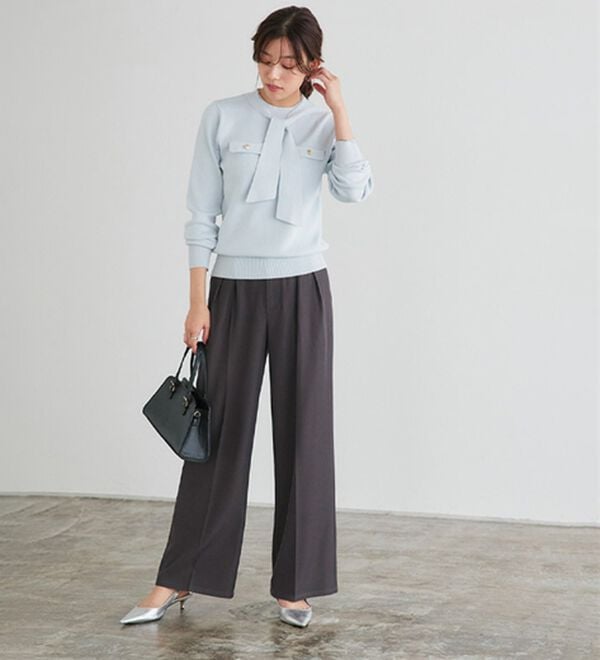 Pierrot（ピエロ）の「ボウタイポケットニット（ニット・セーター）」｜詳細画像