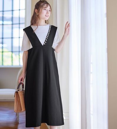 alotta（アロッタ）の「パール調デザインジャンパースカート（ジャンパースカート）」