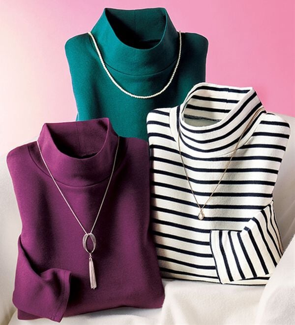 BELLUNA（ベルーナ）の「吸湿発熱ハイネックプルオーバー（カットソー）」｜詳細画像