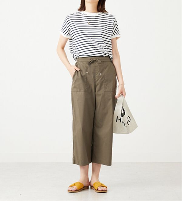 BELLUNA（ベルーナ）の「【店舗・ネット限定】サラリ綿混ベイカーワイドパンツ（ワイドパンツ・ガウチョ）」｜詳細画像