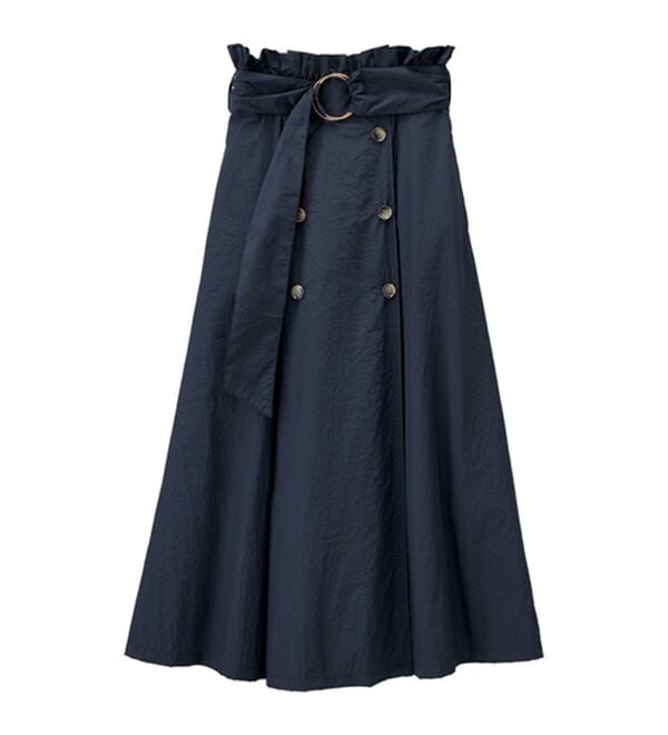 RANAN（ラナン）の「ナイロン素材トレンチフレアースカート（ロングスカート）」｜詳細画像