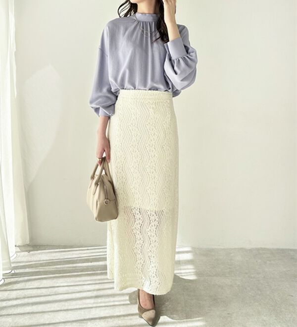 GeeRA（ジーラ）の「起毛レースタイトスカート（ロングスカート）」｜詳細画像