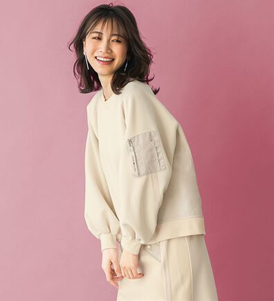 BELLUNA（ベルーナ）の「【ＳＭＡＲＴ　ＥＣＯ　ＪＥＲＳＥＹ】異素材切替プルオーバー（カットソー）」