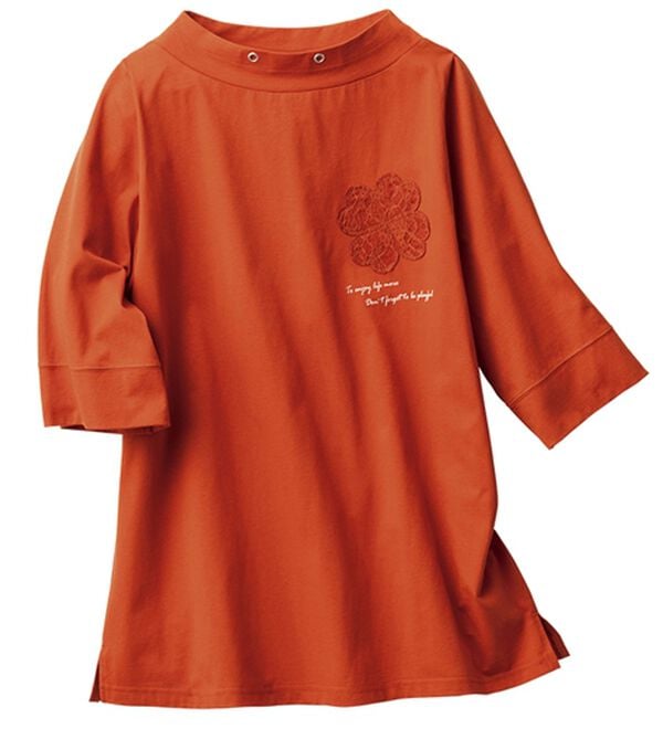 ルフラン（ルフラン）の「綿１００％こだわりプルオーバー（カットソー）」｜オレンジ系