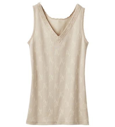 「なめらかシルク入りジャカードタンク（肌着・インナーウェア）」