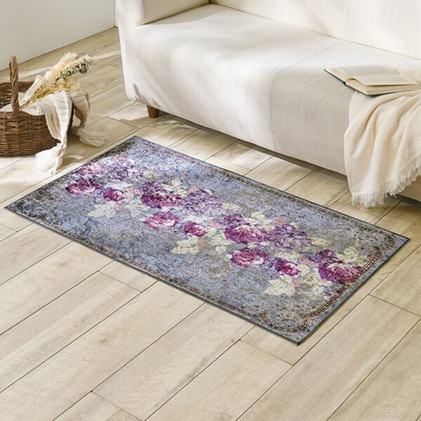 「柄がキレイなインテリアマット（玄関マット）」｜ローズパープル