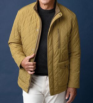 「＜クロコダイル＞中わたキルトジャケット（メンズジャケット）」｜イエロー