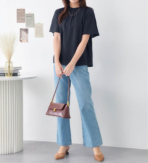 alotta（アロッタ）の「【接触冷感】前後２ＷＡＹギャザーブラウス（半袖）（ブラウス）」｜詳細画像