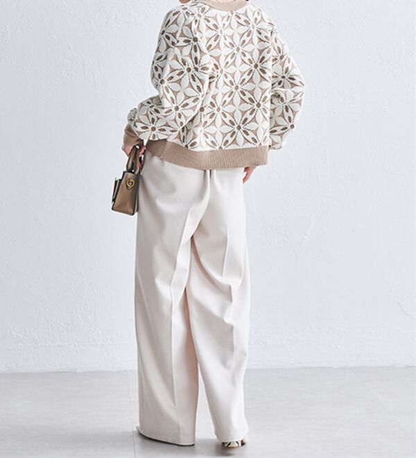 RANAN（ラナン）の「花柄モールジャカードカーデ（ニットカーディガン）」｜詳細画像