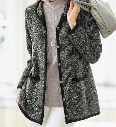 BELLUNA（ベルーナ）の「ツイード調カットソー素材ジャケットアンサンブル（アンサンブル）」