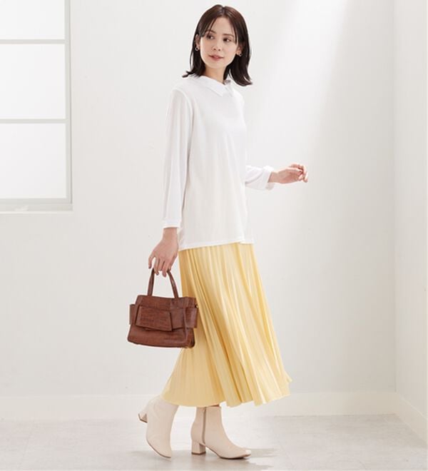 BELLUNA（ベルーナ）の「【新色追加】&ldquo;2点セット&rdquo;あぜ素材ベストアンサンブル（アンサンブル）」｜詳細画像