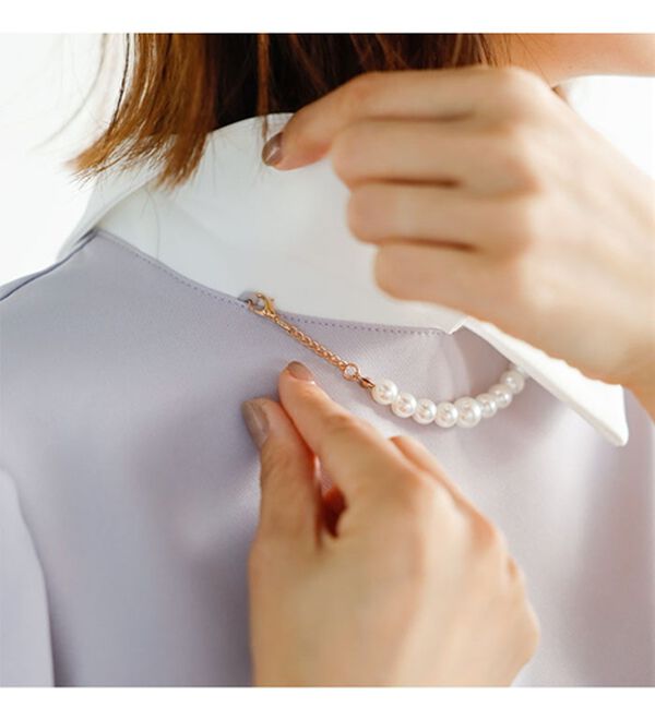 GeeRA（ジーラ）の「ミニ衿ペプラムデザインセットアップ（パンツスーツ）」｜詳細画像