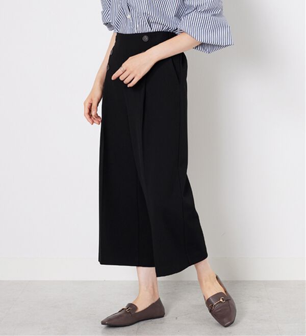 BELLUNA（ベルーナ）の「ストレッチ素材ボタン使いワイドパンツ（その他パンツ）」｜詳細画像