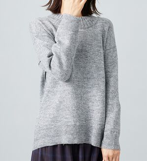 BELLUNA（ベルーナ）の「ラメ調バックスリットニットプルオーバー（ニット・セーター）」｜グレー