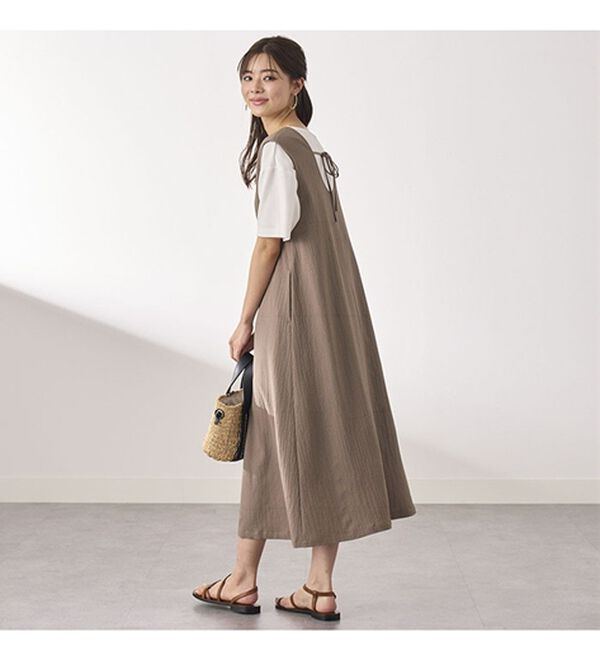 BELLUNA（ベルーナ）の「サラっと素材バックリボンワンピース（その他ワンピース）」｜詳細画像