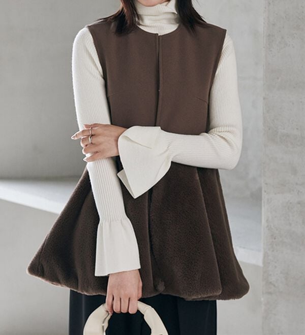 RANAN（ラナン）の「ペプラムファー切替ジレ（ジレ）」｜詳細画像