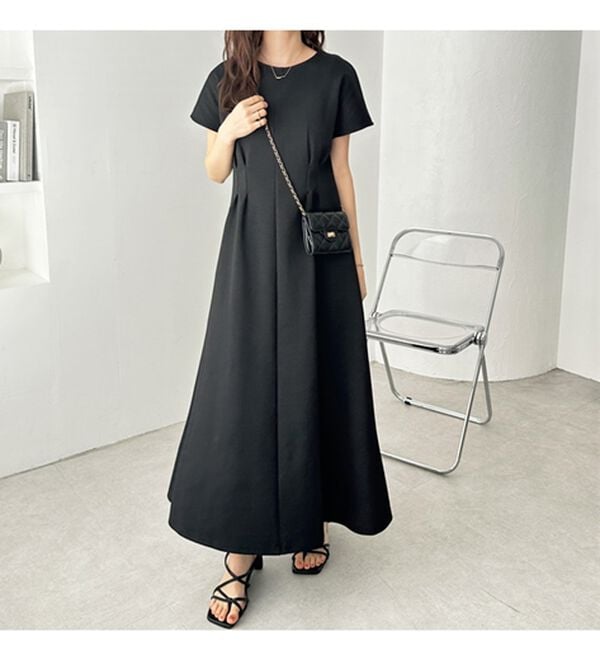 GeeRA（ジーラ）の「前後2WAYハーフジップフレンチ袖ワンピース（カットソーワンピース）」｜詳細画像